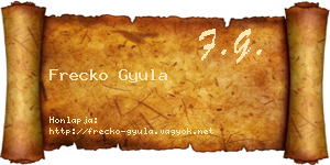 Frecko Gyula névjegykártya